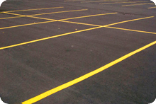 image d'un projet de peinture d'espaces de stationnement &agrave; Montr&eacute;al
